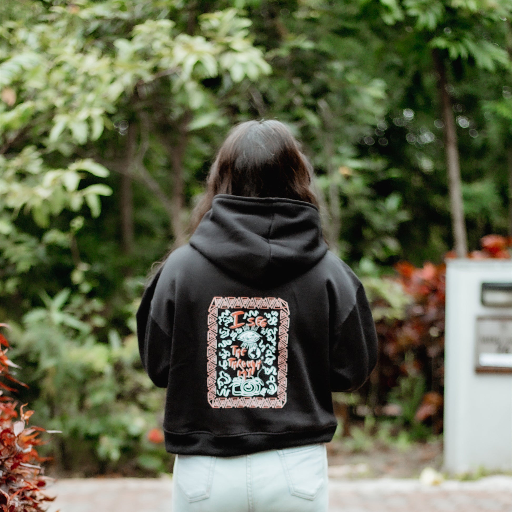 Back Print Black Hoodie