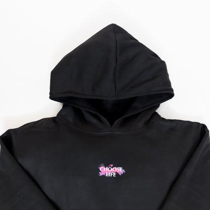 Black Back Print Hoodie