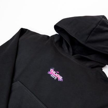 Black Back Print Hoodie