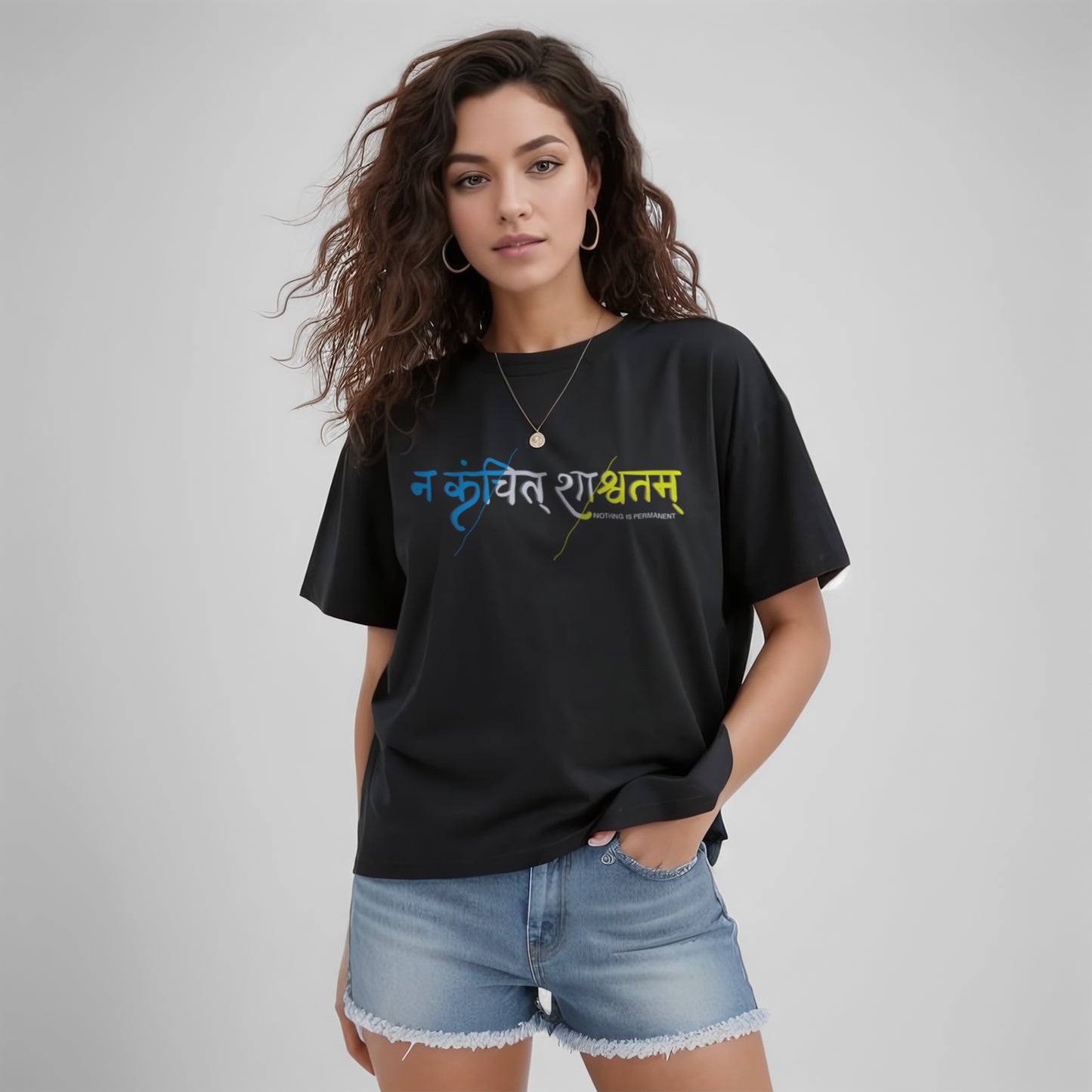 Nothing is Permanent - Cotton Oversized TShirt Women