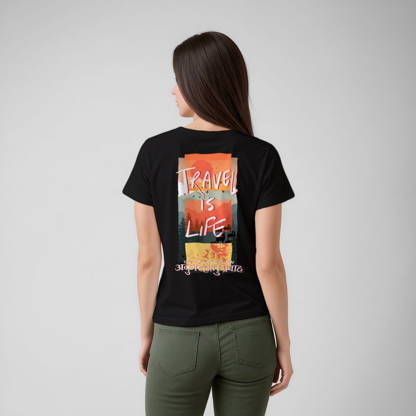 Travel is Life - Black color T Shirt