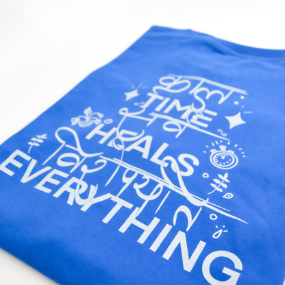 Time Heals Everything - Blue Oversized TShirt