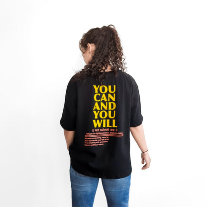 You Can - Black Oversized TShirt