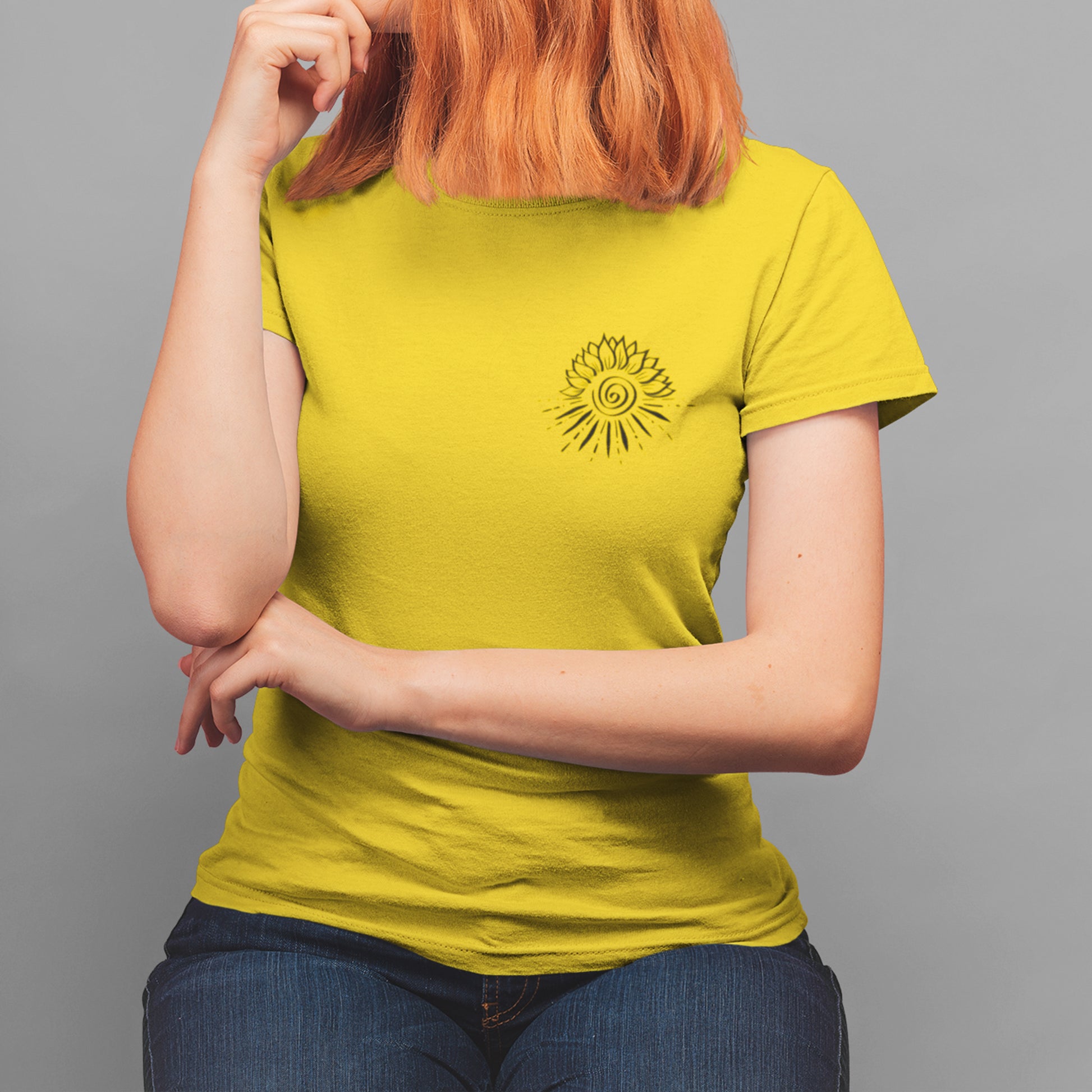 YELLOW PRINTED TSHIRT